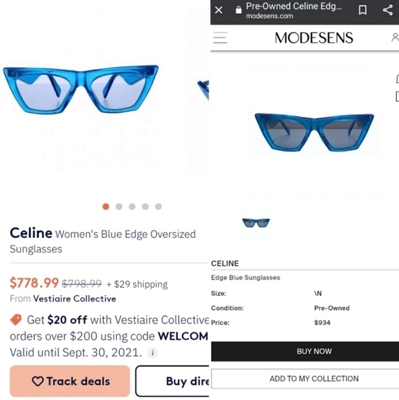 Sold Celine edge blue sunglasses - Picture 11 of 13